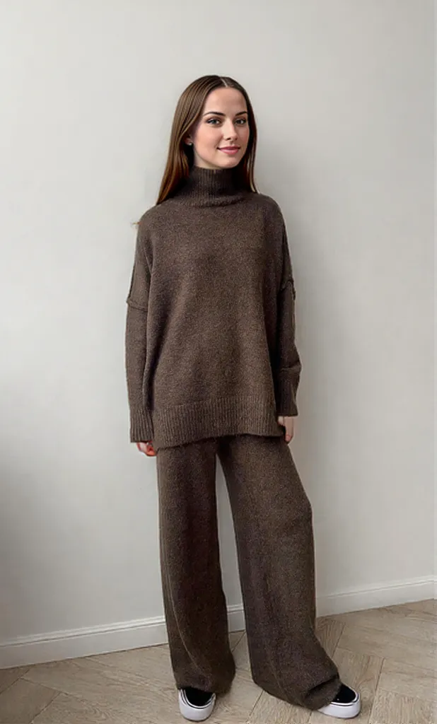 Yasmine | Women's Turtleneck Knit Pants Set