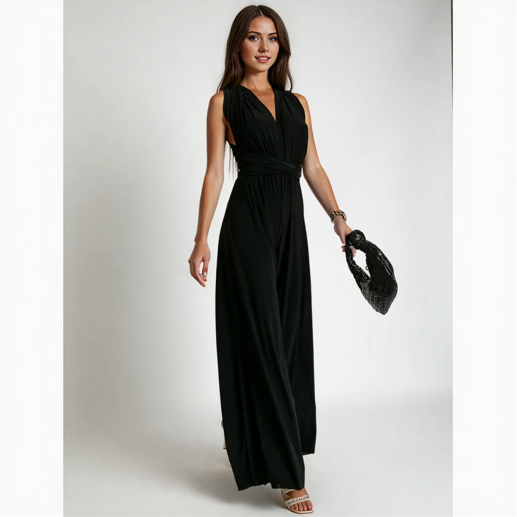 Daisy | Elegant Sleeveless Wide-Leg Jumpsuit for Women | Wrap Waist Design