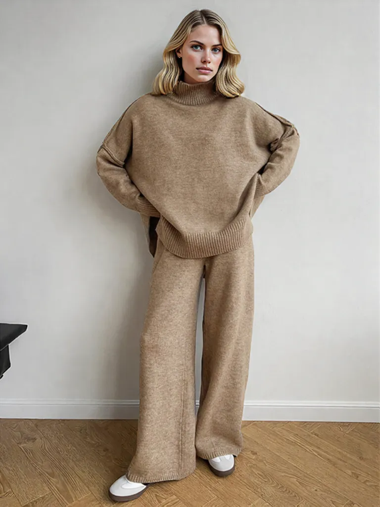 Yasmine | Women's Turtleneck Knit Pants Set