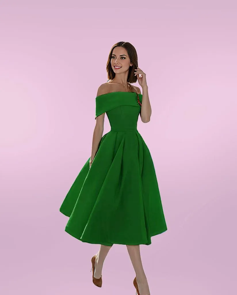 Women's Off-Shoulder Elegant Flare Dress | Midi