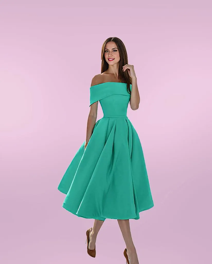 Women's Off-Shoulder Elegant Flare Dress | Midi