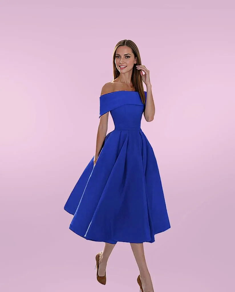 Women's Off-Shoulder Elegant Flare Dress | Midi