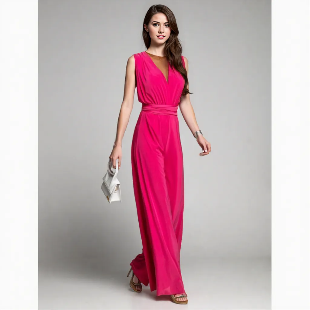 Daisy | Elegant Sleeveless Wide-Leg Jumpsuit for Women | Wrap Waist Design