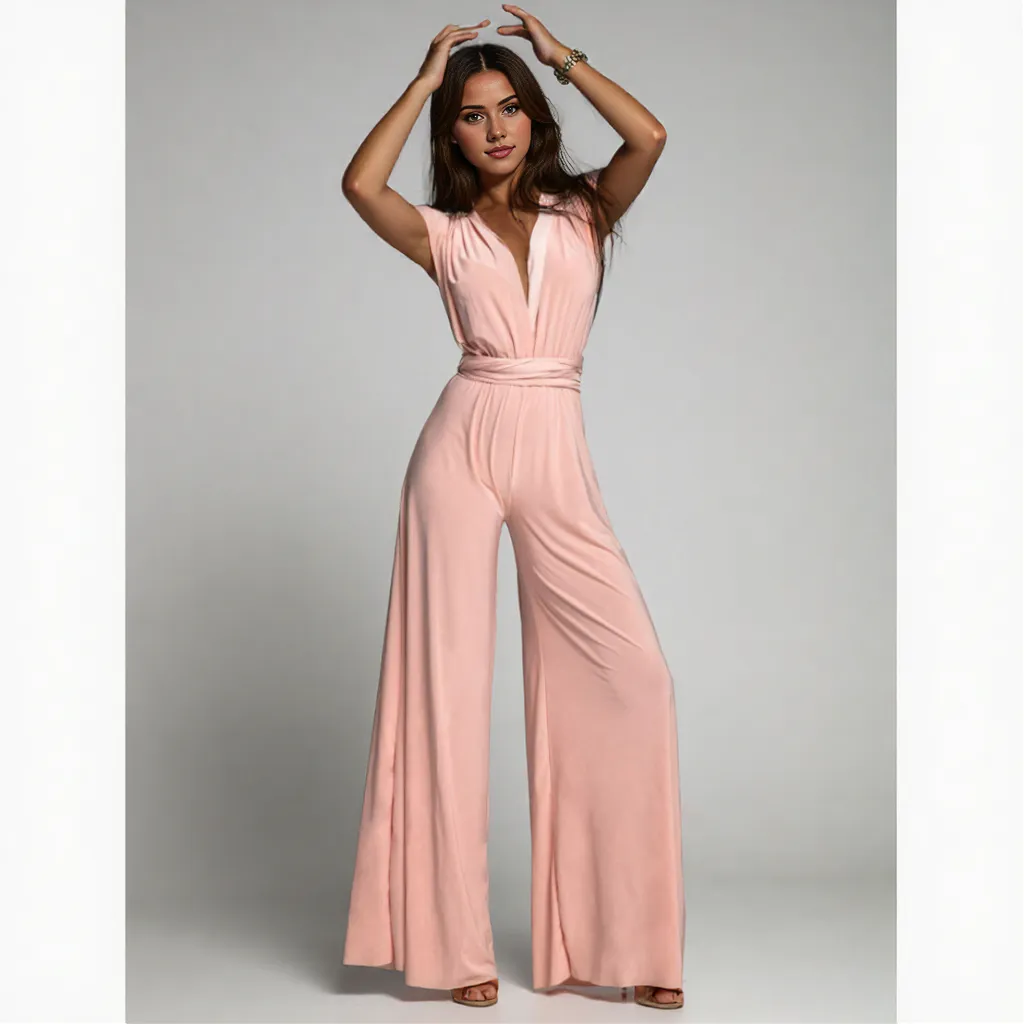 Daisy | Elegant Sleeveless Wide-Leg Jumpsuit for Women | Wrap Waist Design