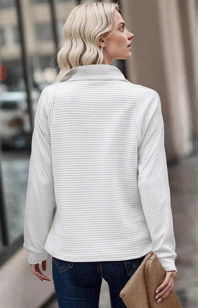 Ella | Women's Textured Quarter-Zip Sweater