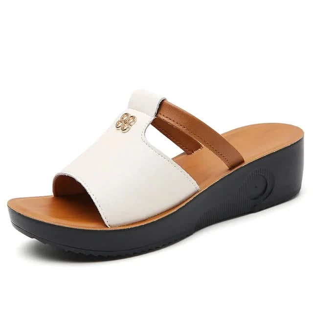 Women's Comfortable Open-Toe Platform Wedge Sandals - Casual Style