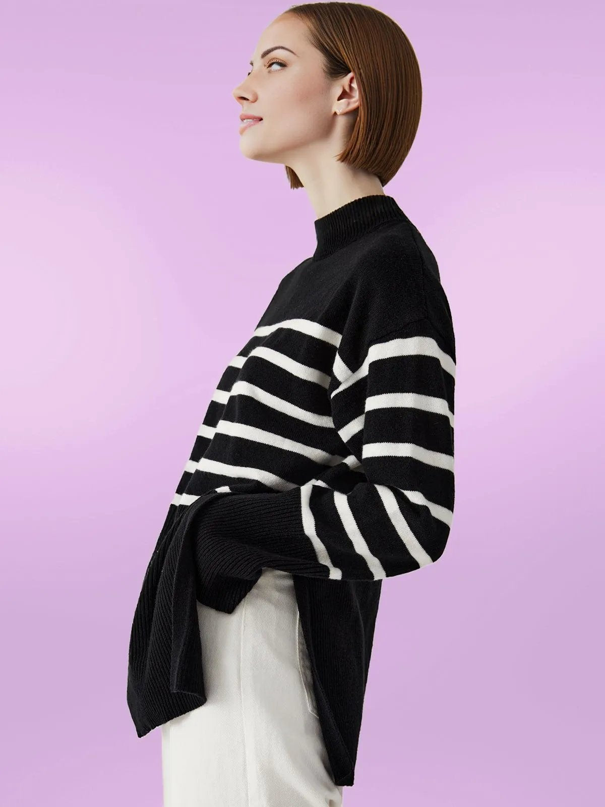 Parisian Chic: Women's Striped Sweater for Effortless Style