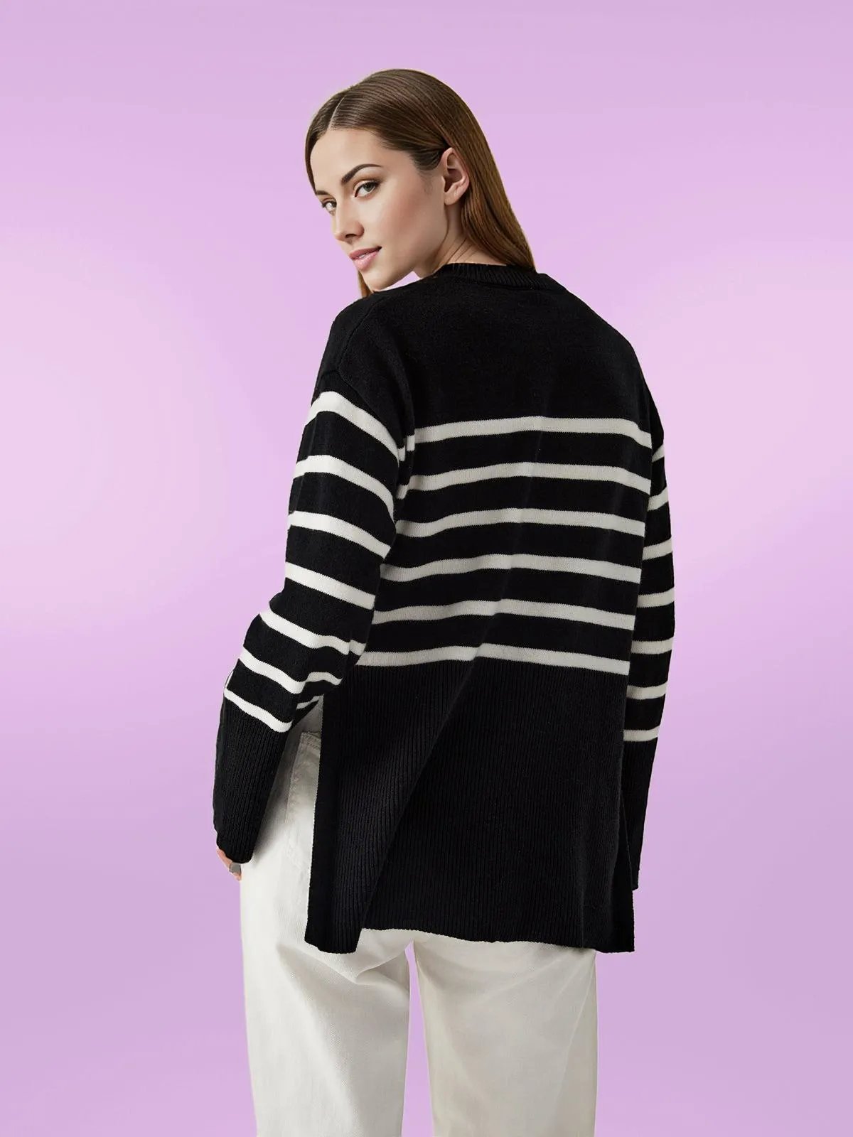 Parisian Chic: Women's Striped Sweater for Effortless Style