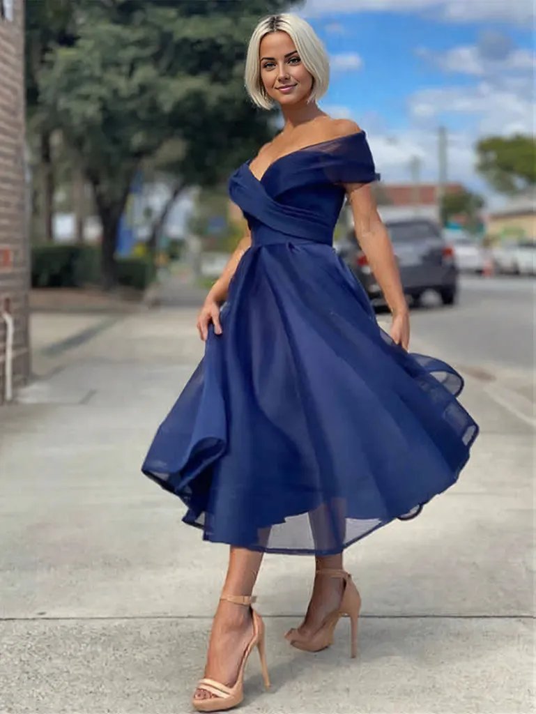 Elegant Off-Shoulder Midi Dress for Women