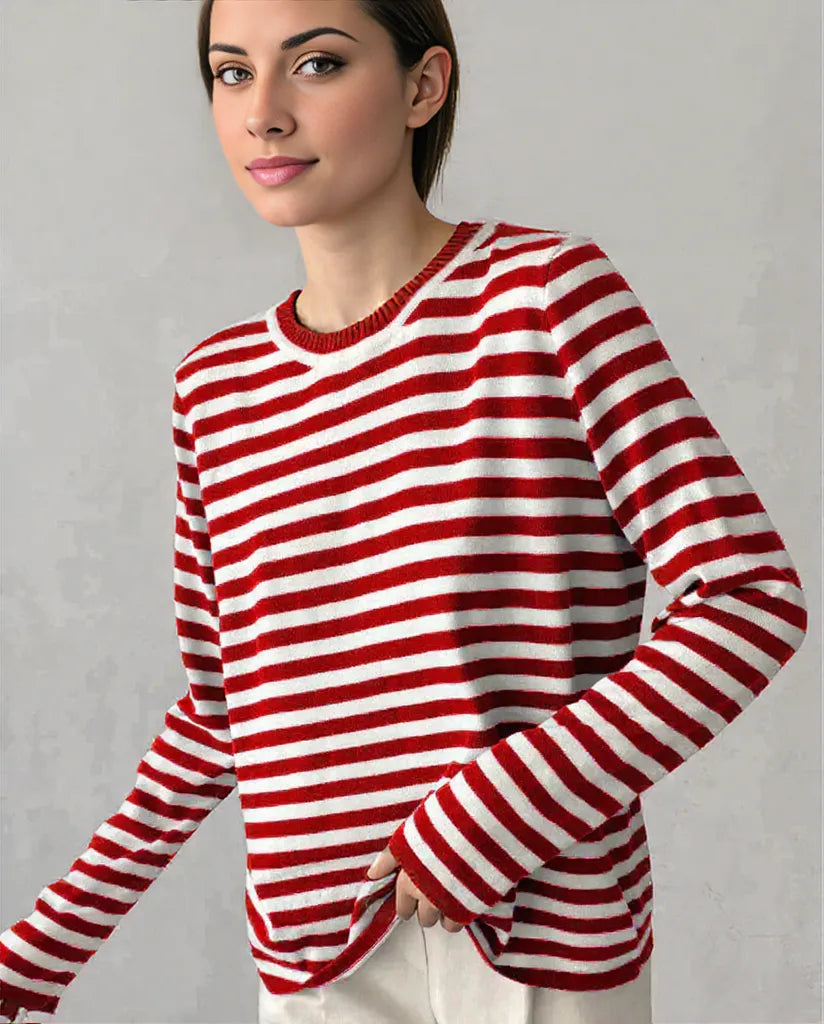 Sabrina | Effortlessly Stylish Striped Long Sleeve Top