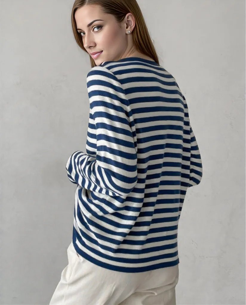 Sabrina | Effortlessly Stylish Striped Long Sleeve Top