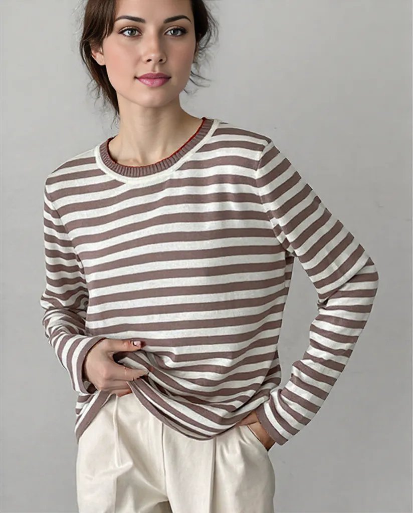 Sabrina | Effortlessly Stylish Striped Long Sleeve Top