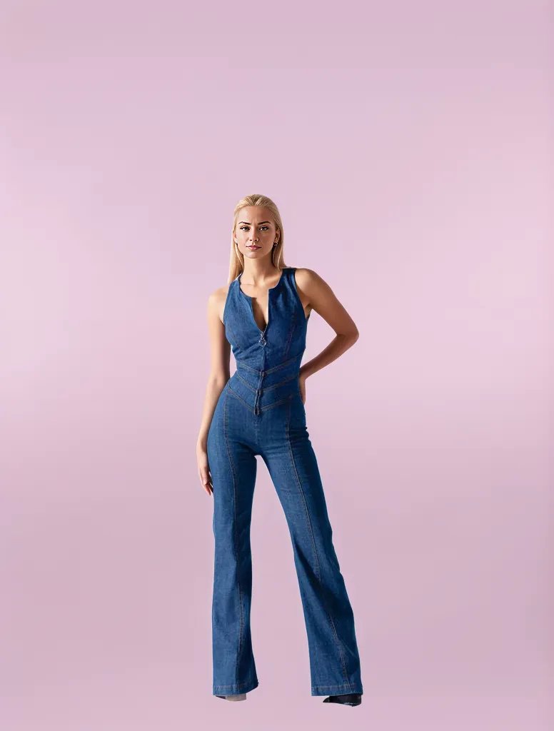 Roxanne Denim Overall Jumpsuit