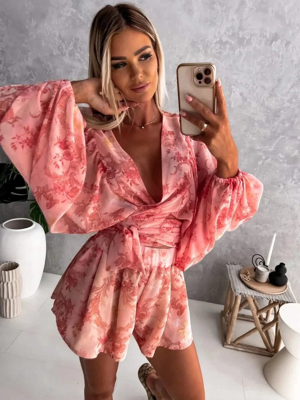 Grace | Chic Deep V-Neck Jumpsuit for Effortless Summer Style