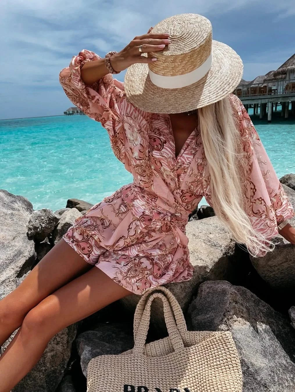 Grace | Chic Deep V-Neck Jumpsuit for Effortless Summer Style
