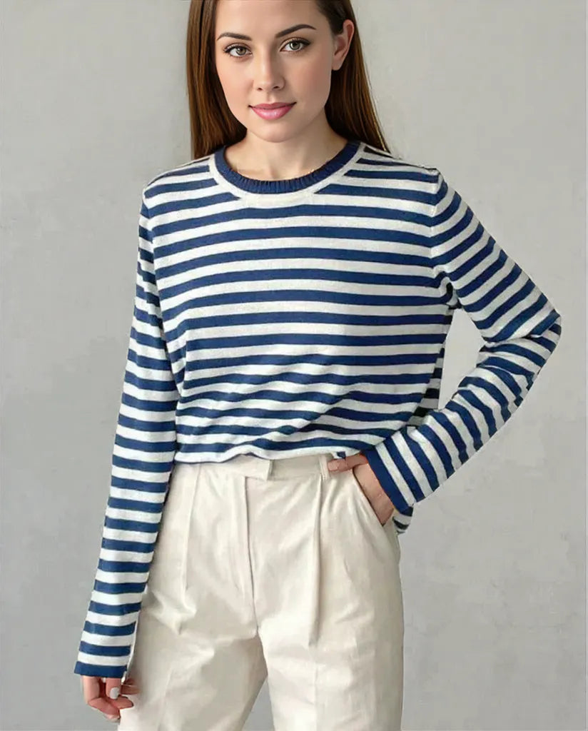 Sabrina | Effortlessly Stylish Striped Long Sleeve Top