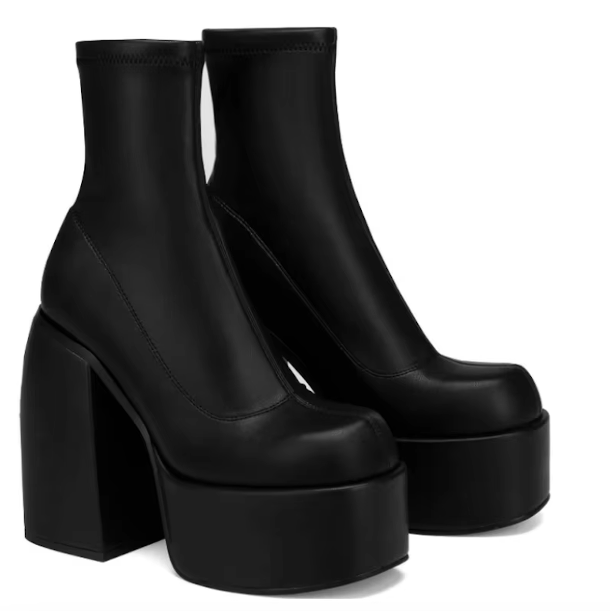 Chic and Cozy PU Leather High-Heeled Boots for Women