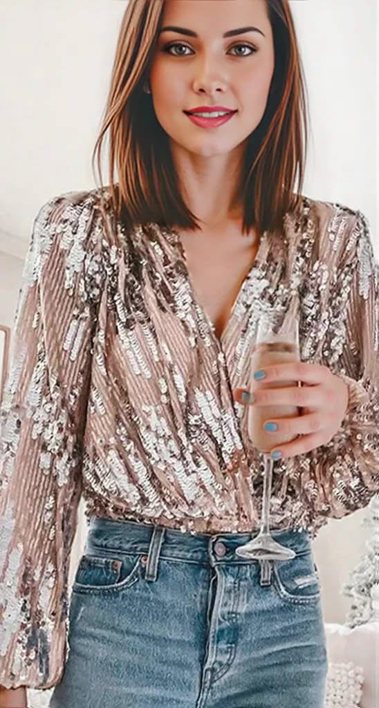Women's Blouse White Size M Polyester Vintage Elegant Summer Top-4
