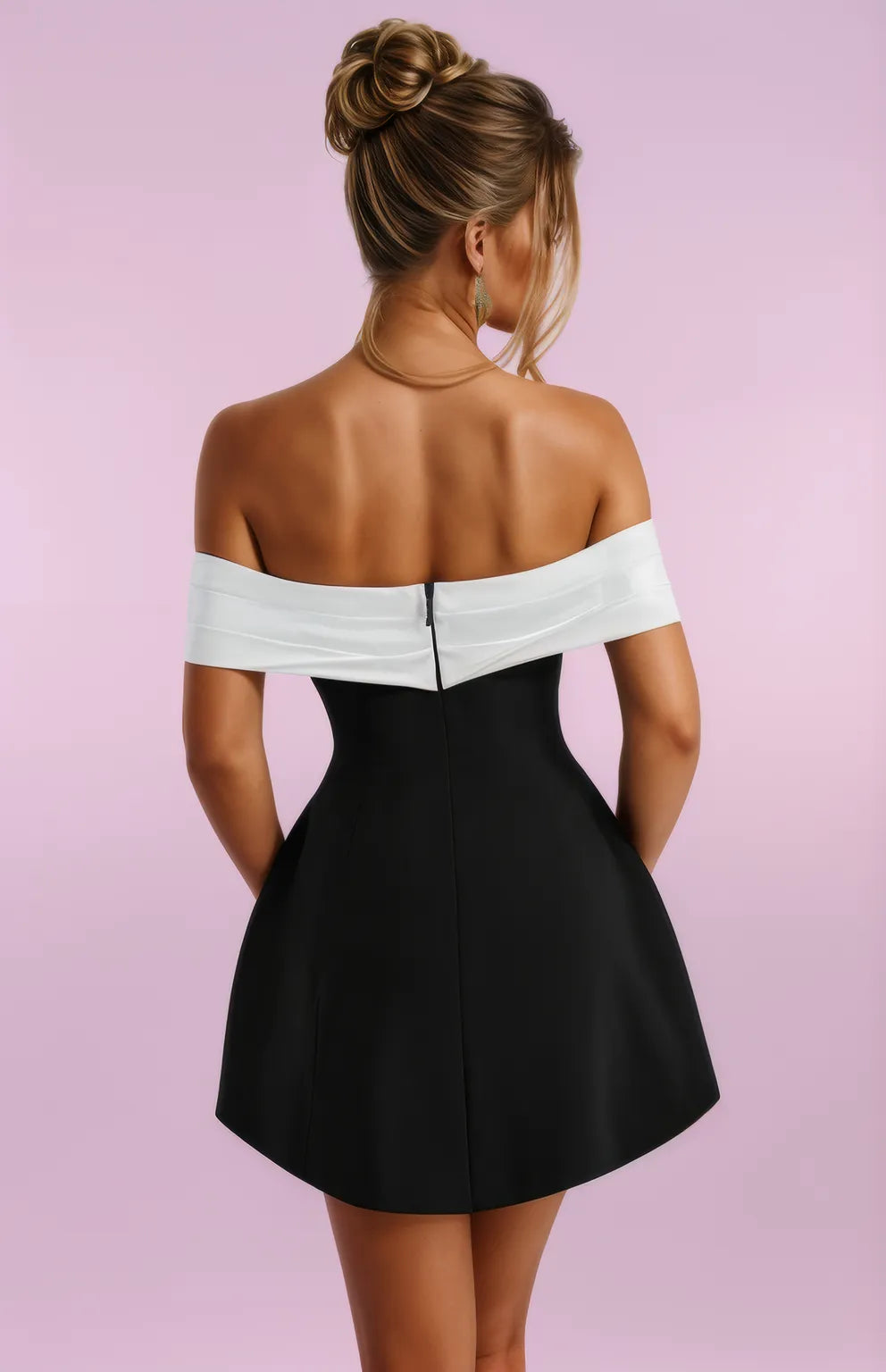 Nadia Mini Dress - Black/White