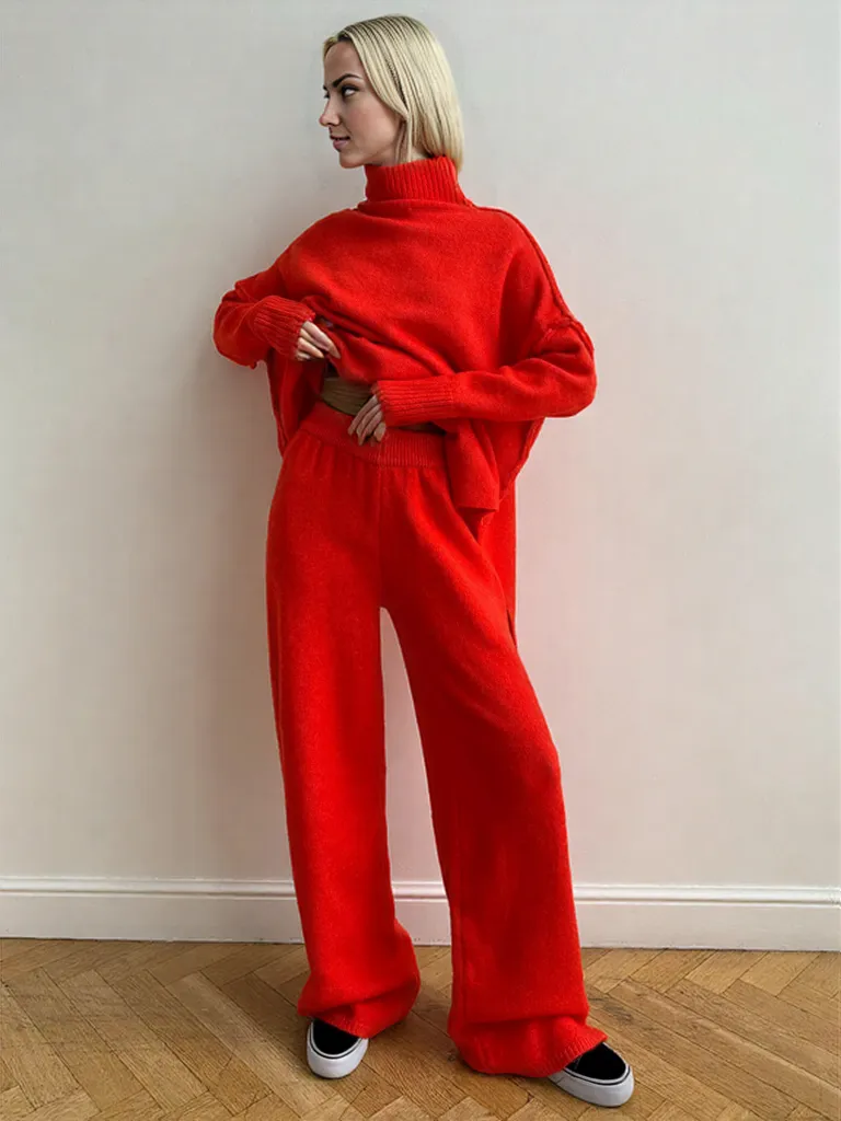 Yasmine | Women's Turtleneck Knit Pants Set