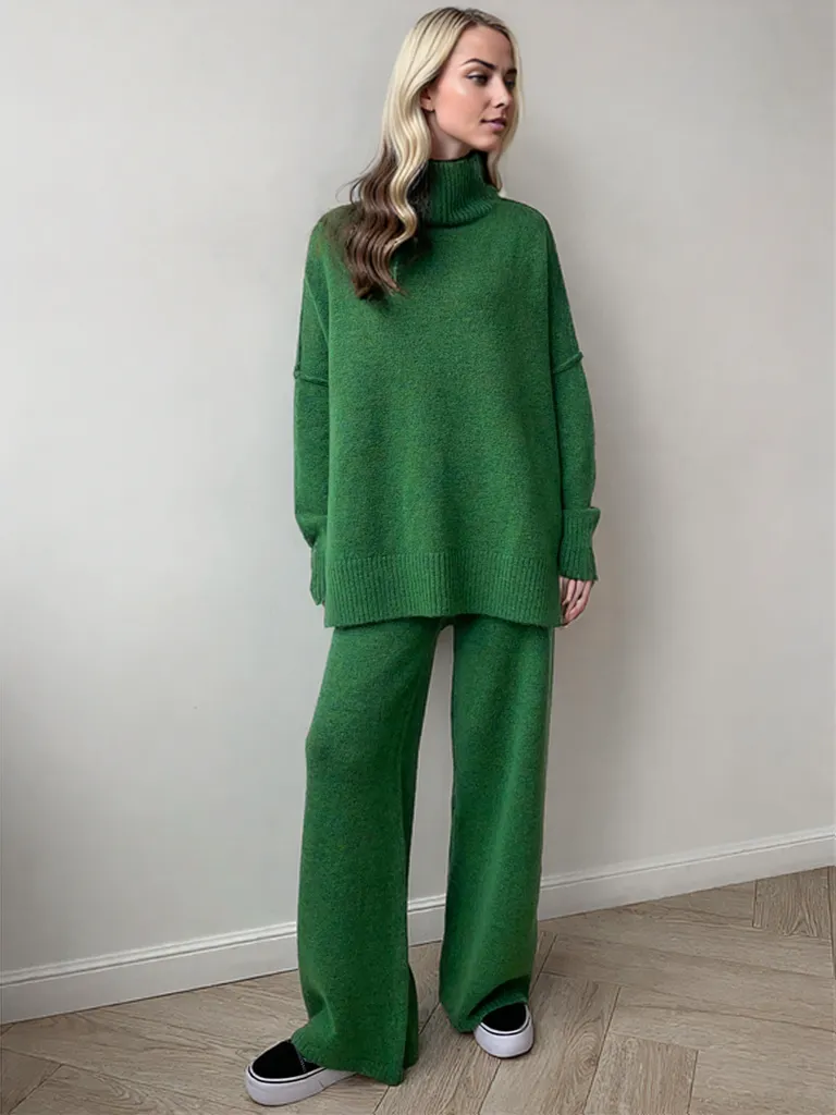 Yasmine | Women's Turtleneck Knit Pants Set