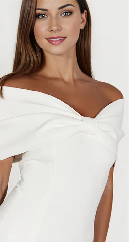 Off-Shoulder Bow Accent Mini Dress | Madeleine Bow Strapless Design