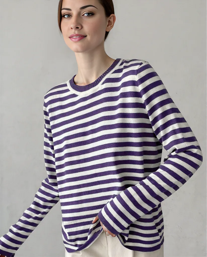 Sabrina | Effortlessly Stylish Striped Long Sleeve Top