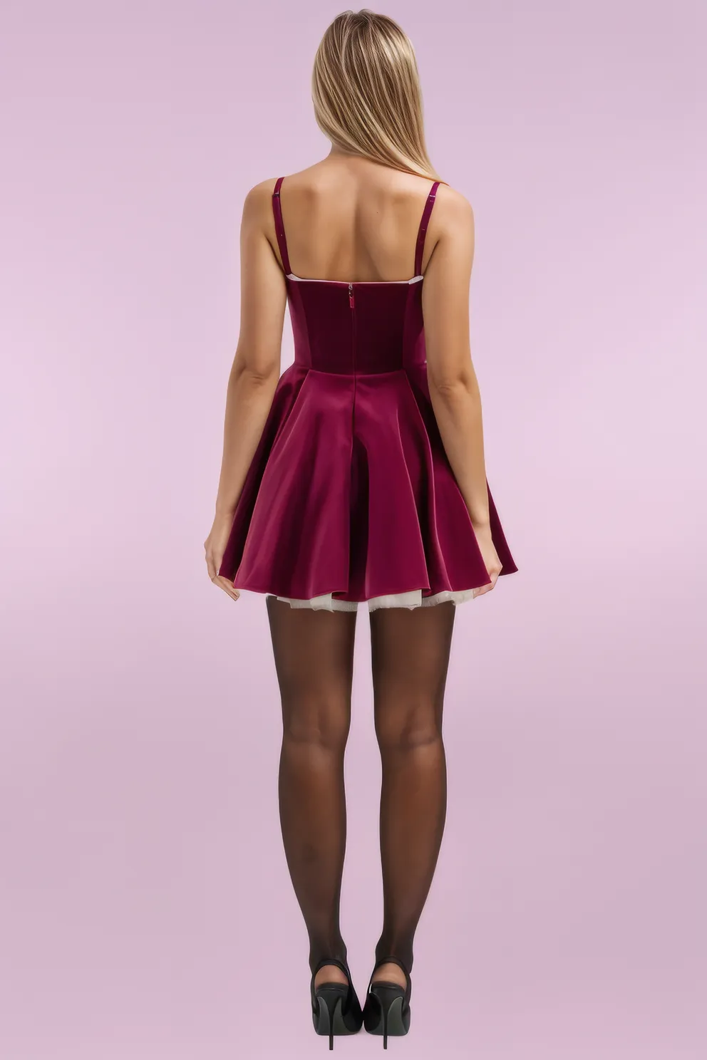 Samantha Mini Dress - Burgundy