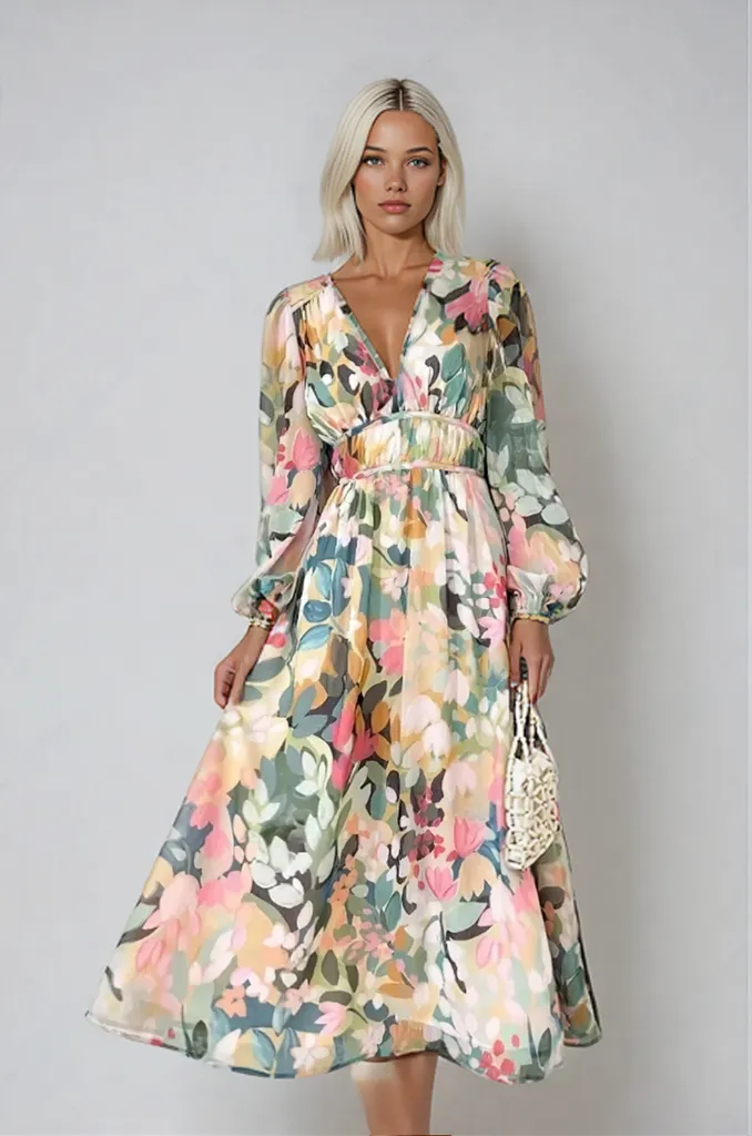 Luna | Elegant Floral Dress for Timeless Charm